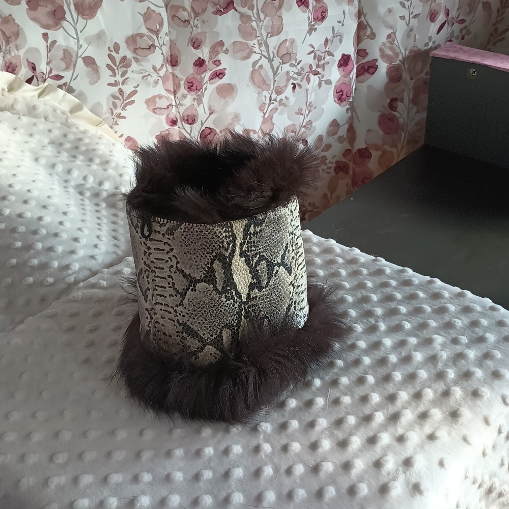 Faux Fur/Leather Cuff